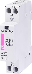 Stycznik modułowy 20A  styk zwierny i rozwierny (1 mod. 2 bieg.) R 20-11 230V 002461220 ETI