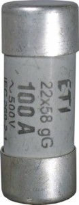 Wkładka topikowa cylindryczna CH22x58 gG 63A 002640021 ETI
