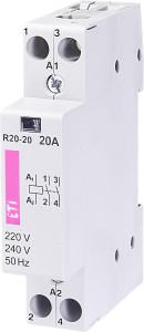 Stycznik modułowy 20A 2 styki zwierne (1 mod. 2 bieg.) R 20-20 230V 002461210 ETI