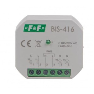 Przekaźnik bistabilny dwukanałowy BIS-416 230V 8A F&F