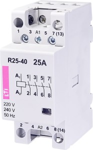 Stycznik modułowy 25A 4 styki zwierne (2 mod. 4 bieg.) R 25-40 230V 002462310 ETI